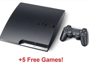Sony PlayStation 3 Console PS3 Slim Game Bundle Lot | Controller, 5 Games, Cords - Picture 1 of 1