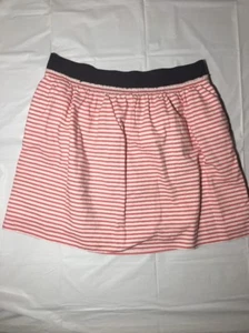 J.CREW Factory Stripe Market Skirt coral white Stripe Cotton Size 6 style 41674 - Picture 1 of 5
