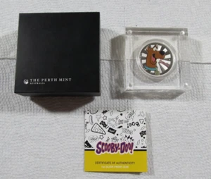 2018 Tuvalu SCOOBY-DOO 1oz Silver .999 $1 Prof Coin Perth Mint with Box & COA - Picture 1 of 8