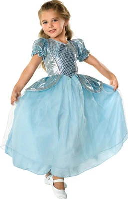Niñas Disney Princesa CENICIENTA Disfraz Vestido Azul Niño Pequeño 4 5 6 Edad 3-4 Foto 1 de 2