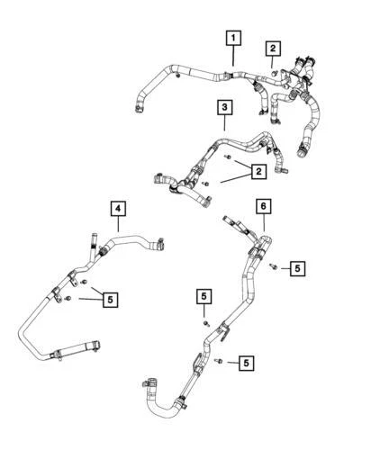 Manguera de devolución de suministro de calefacción genuina Mopar 2016-2025 Dodge Durango 68251578AB Foto 1 de 1