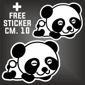 Panda Auto Aufkleber Sticker Aufkleber Sticker + 1 GRATIS STICKER CM. 10 - Bild 1 von 1
