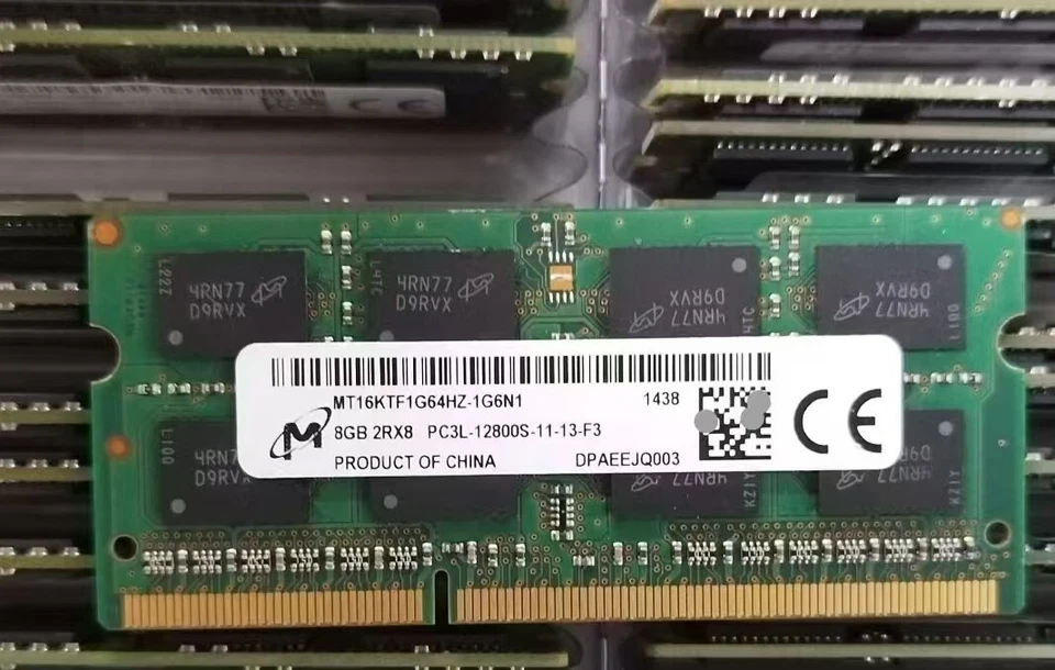 Micron 8GB DDR3 1600 MHz Laptop SO-DIMM RAM PC3L-12800S MT 16KTF1G64HZ-1G6 1.35v - Image 1 of 1