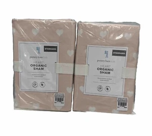 PACK de 2 Pottery Barn Kids corazón orgánico farsa regular paquete de 2 nuevos 20x26 pulgadas NUEVO - Imagen 1 de 14