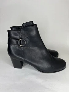 Cole Haan Grand On Ankle Boots Women Size 10B Black Leather Block Heel - Picture 1 of 17