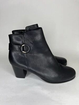 Botines Cole Haan Grand On para mujer talla 10B cuero negro tacón ancho  Foto 1 de 4