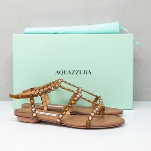 Aquazzura Tequila Cognac Leather Sandals, Size 36 EU (6 US) - Picture 1 of 8