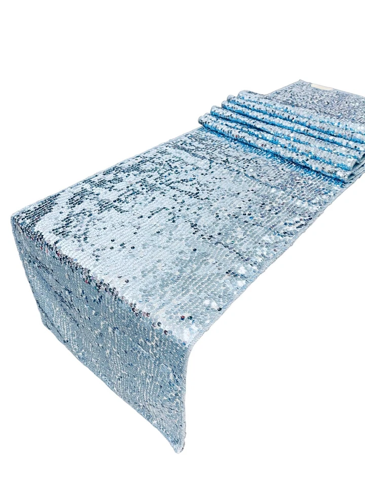 Taffeta Sequins Table Runner - 12" x 90" Shiny Sequins on Taffeta (Pick Color) - Image 1 of 1