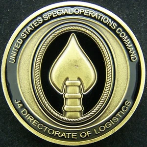 US Special Operations Command SOCOM J4 Directorate of Logistics Challenge Coin - Picture 1 of 2