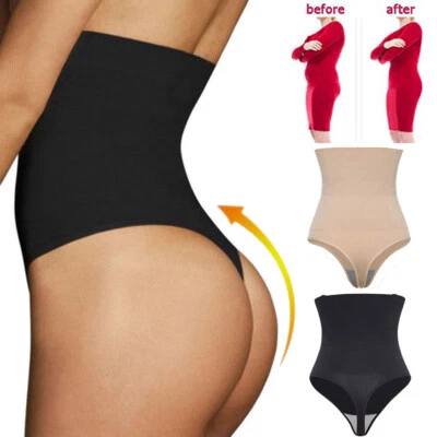 Mujeres Firme Control Abdomen Cintura Alta Modelador Cuerpo Adelgazante Ropa Interior Panty Tanga Foto 1 de 4
