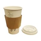 MT Products 16 oz Paper Coffee Cups with Lids and Sleeves - Set of 30