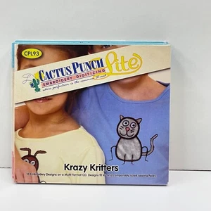 Cactus Punch Lite Krazy Kritters CD da ricamo multi formato CPL93 - Foto 1 di 5
