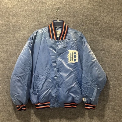 Винтажная стартовая атласная куртка-пуховик 90-х Detroit Tigers куртка ОКРАШЕННАЯ мужская размер XL - Изображение 1 из 4