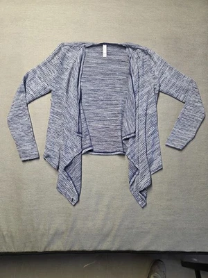 Cárdigan Suéter Xhilaration Mujer Talla L 10/12 Azul Blanco Frente Abierto Ligero Foto 1 de 4