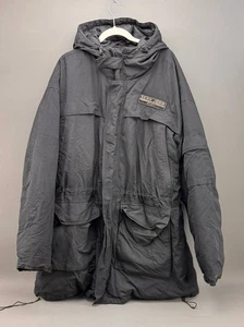 Vintage Sean John Herren schwarz durchgehender Reißverschluss Kapuze Winter Nylon Mantel Größe 3XL - Bild 1 von 8