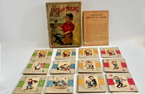 Antique 1900 GAME OF JACK  OF ALL TRADES by MCLOUGHLIN BROTHERS Comical Cards - Picture 1 of 23