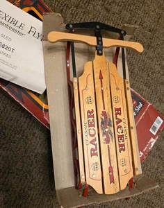 Trineo de Corredor Clásico Flyer Flexible Miniatura Nuevo Madera/Metal 11" Réplica Funcionable   - Imagen 1 de 11