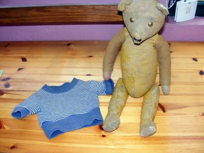 ancien ours Bâton remplis de paille hauteur 52 cm vendu dans l'état. - Photo 1/4