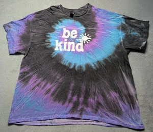 Be Kind Tie Dye T-Shirt 2XL Spiral Swirl Graphic Tee Positive Message Sunshine - Picture 1 of 5