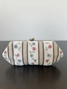 Bolso de mano vintage SAKS Fifth Avenue Bélgica con cuentas florales - Imagen 1 de 6