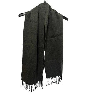 Brooks Brothers Cashmere Scarf Anthracite with Fringe Ends Unisex retail $398 - Picture 1 of 7