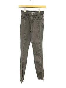 Etienne Marcel LA Jeans Black Pannel Studded Zip Skinny Denim Size 26 EM1059 - Picture 1 of 11