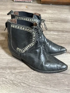 Botines vintage años 80 GUESS Georges Marciano Western con cordones bordados EE. UU. 7 - Imagen 1 de 15