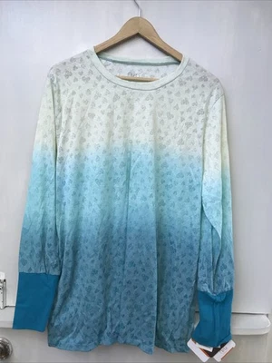 NRG By Barco Long Sleeve Under Scrub Top Tee Green Ombre Size 3XL NWT - Image 1 of 4