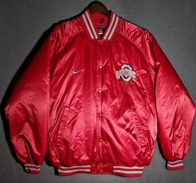 Vintage Nike Ohio State Buckeyes Bomber Satin Varsity Jacket Size XL Deadstock  - Image 1 of 4
