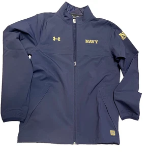 Navy Midshipmen Under Armour Jacke Herren SMALL blau durchgehender Reißverschluss leicht neu ohne Etikett - Bild 1 von 10