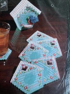 Kit de punta de aguja de lona de plástico vintage Birdhouse Posavasos Bucilla Nuevo en Paquete - Imagen 1 de 8