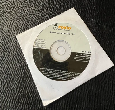 Roxio Creator DE 10.2 Software Sonic Solutions PN R007H MIP Unused 2008 Disc - Image 1 of 2
