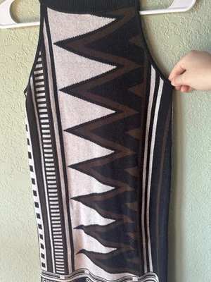 DVF Diane Von Furstenberg Gris Marrón Negro Cachemira Suéter Vestido Mujer P/M Foto 1 de 4