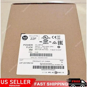 NUEVO Allen-Bradley PowerFlex 4M 7,5 kW 10 HP AC Drive 22F-D018N104 AB 22FD018N104 - Imagen 1 de 1