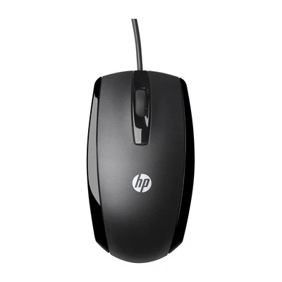 HP X500 Wired Mouse Comfortable Contoured Shape Plug and Play USB Black - Image 1 of 4
