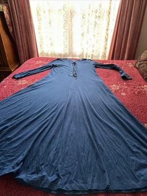 Soft Surroundings Blue Maxi Long dress St Tropez MEDIUM corset/lace up style - Image 1 of 4