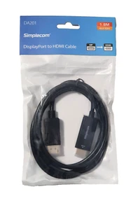 Simplecom DisplayPort to HDMI Cable 4K@30Hz 2160P Ultra HD 1.8M DA201 - Picture 1 of 7