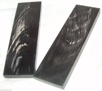 2 escalas de cuerno rayadas 6x1,75x3/8 asas de cuchillo empuñaduras marcos de ojos incrustaciones de muebles Foto 1 de 2