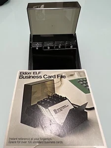 Archivo de tarjeta de visita vintage Eldon Elf 2027-1 negro azabache organización de escritorio. Nuevo. - Imagen 1 de 5