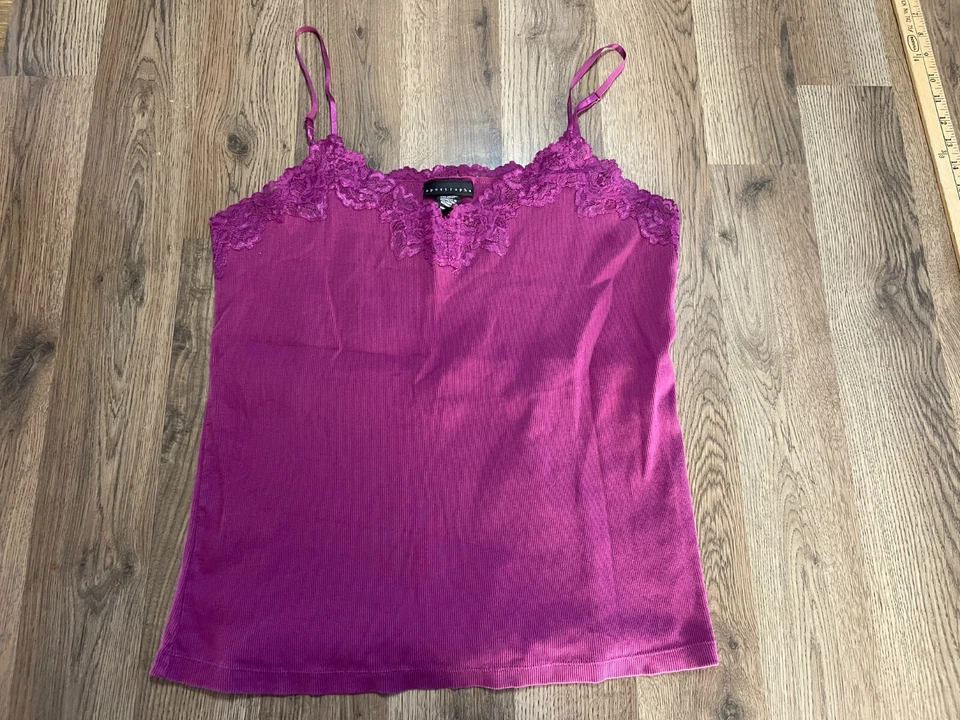 Camiseta sin mangas Apostrophe, para mujer talla XL, púrpura, floral sin mangas, encaje Foto 1 de 4