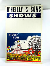 vtg Original Circus Carnival Poster D'Heilly & Sons Colorcraft Oklahoma City OK