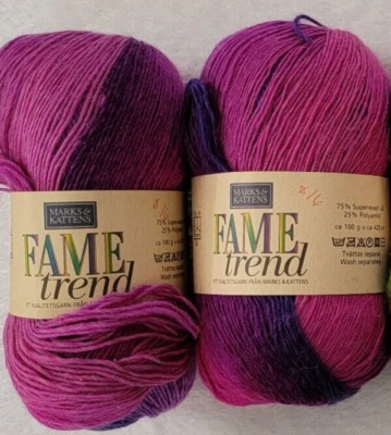 New Lot of 2 Skeins Marks & Kattens Fame Trend Ombre Fuchsia #656 460yds 100g - Image 1 of 4