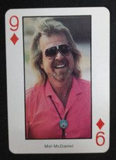 1990 The Best Of Country Music Playing Card 9 Diamonds Mel McDaniel