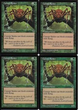 MTG: CANOPY SPIDER Tempest COMMON; played, Excellent condition x4