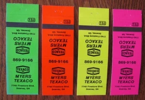 TEXACO GAS STATION MATCHBOOK SET OF 4: MYERS (DOWNEY, GEORGIA) -F24 - Picture 1 of 1