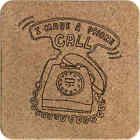 'Phone Call Text' Square Cork Trivet / Pot Stand (TR00010774)