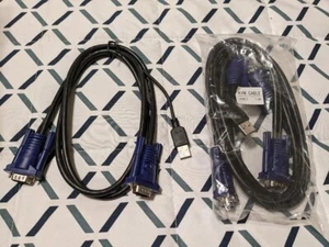 USB VGA KVM Switch with 4 Cables, 4 Port Selector Switcher for PC - Picture 1 of 9
