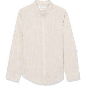Calvin Klein Boy's Slim Fit Textured Slub Shirt Light Khaki Size 20 NWT - Picture 1 of 3