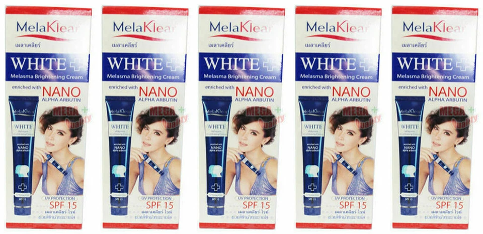 5 x MELAKLEAR Melasma Whitening Cream NANO Alpha Arbutin UV Protection SPF15 30g - Image 1 of 3