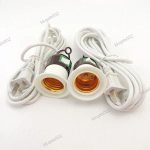 2.4M 4M E27 AC Power Cord extension Cable on/off Switch Led Lamp Bulb Bases - Picture 1 of 6